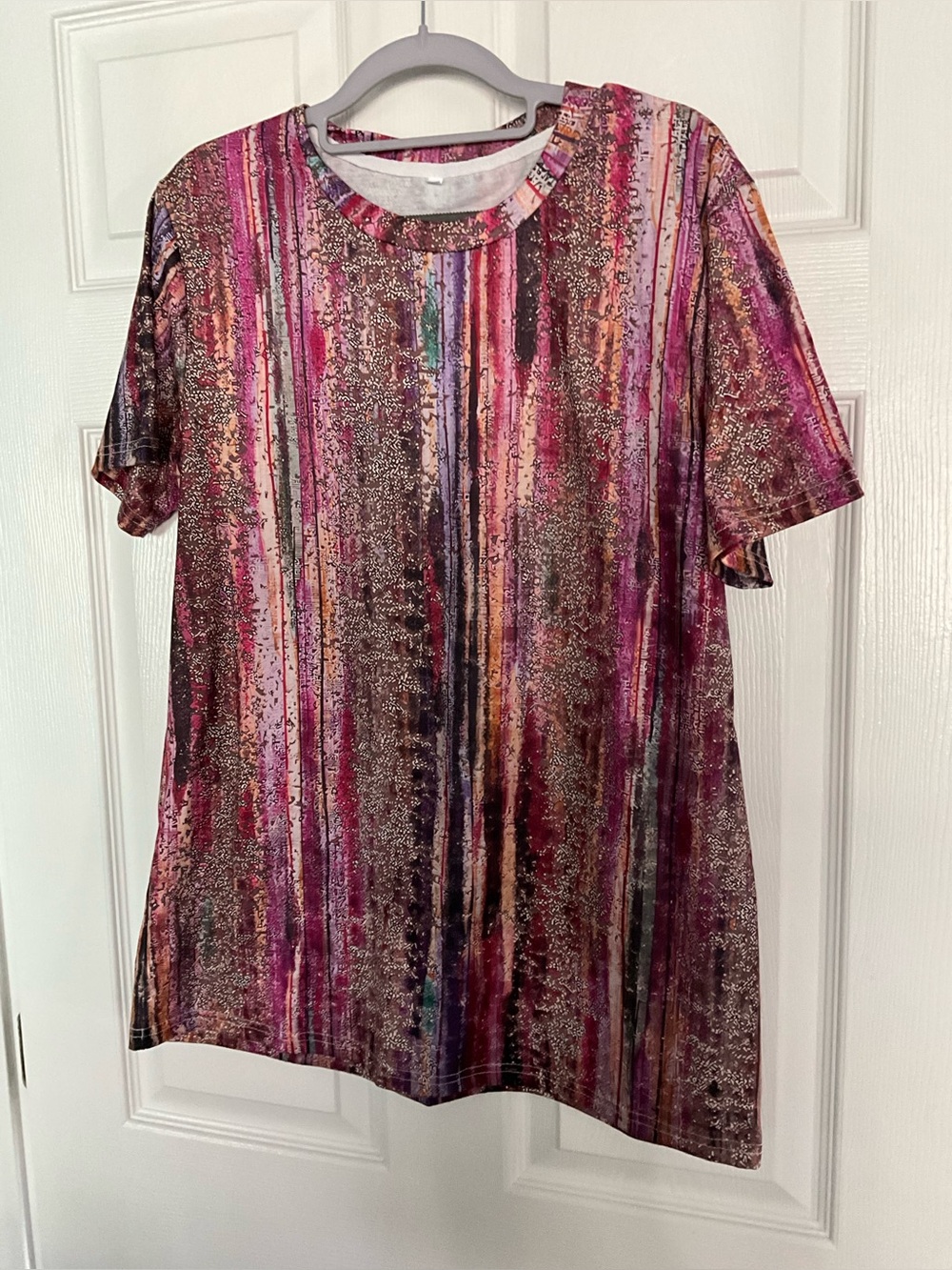 Vibrant Multicolor Striped Short Sleeve Top